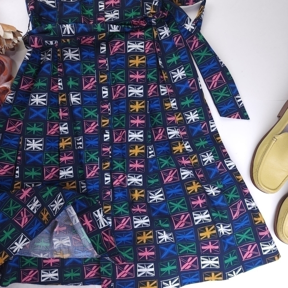 Boden Navy Patterned Dress Sz 4R - Picture 3 of 13
